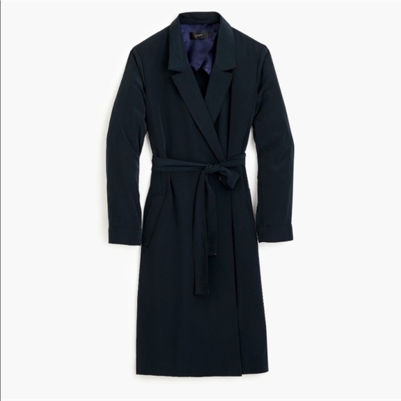 J. Crew Long Wrap Jacket in Navy - Picture 2 of 4